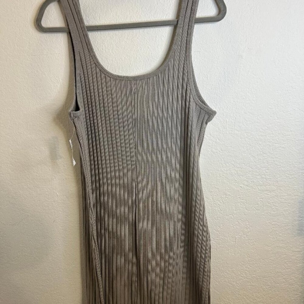 Old Navy Light Gray Ribbed Tank Midi Dress Size XL NWT